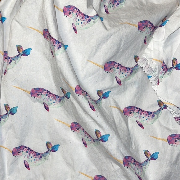 Hatley Baby Cross Back Narwhal Sea Dress size 12-18 months trimmed in tassels - Picture 4 of 5